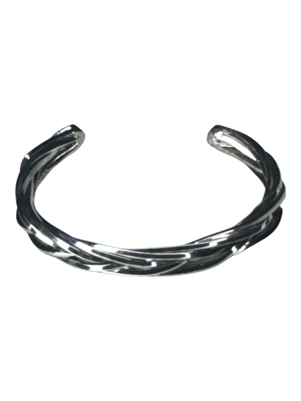 Braided Sterling Silver Cuff Bracelet Open Design Elegant Accessory